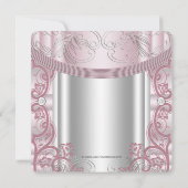 シルバーアンドピンクベビーガール《キリスト教》洗礼式や命名式 招待状 (裏面)