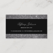 シルバーアンドブラックグラムフェイクグリッター 名刺 (裏面)