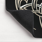 シルバーアンドブラックドラゴントリンケルト結び目模様アート マウスパッド (コーナー)