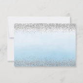 シルバーアンドブルーウェディングレセプションエンクロージャカード 出欠カード (裏面)