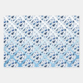 シルバーアンドブルーサンタクリスマス ラッピングペーパーシート (正面3)