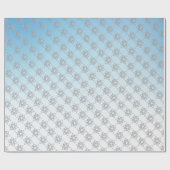 シルバーアンドブルーサンタクリスマス ラッピングペーパー (フラット)