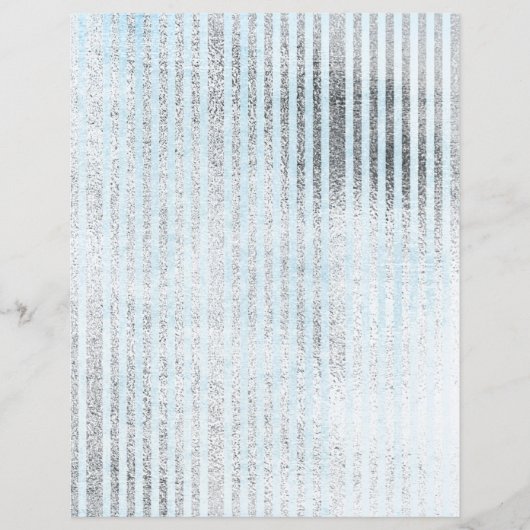 シルバーアンドブルーシャビーストライプのスクラップブック紙 (正面)