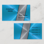 シルバーアンドブルーラグジュアリーメタル 名刺 (正面/裏面)