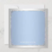 シルバーアンドブルーヴィンテージ男の赤ちゃんシャワー 招待状 (裏面)