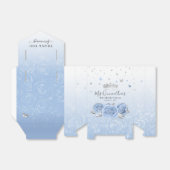 シルバーアンドベビーブルーバラサンキューバースデーパーティー フェイバーボックス (折り畳みなし)