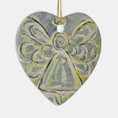 シルバーアンドホワイトエンジェルオーナメント セラミックオーナメント (右)