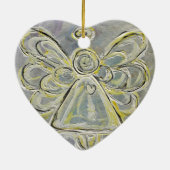 シルバーアンドホワイトエンジェルオーナメント セラミックオーナメント (裏面)