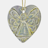 シルバーアンドホワイトエンジェルオーナメント セラミックオーナメント (左)