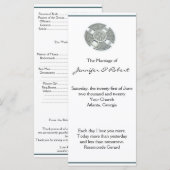 シルバーアンドホワイト結婚式 プログラムのケルト プログラム (正面/裏面)