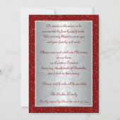 シルバーアンドレッドスノーフレークホリデーパーティ招待状 招待状 (裏面)