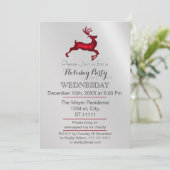 シルバーアンドレッドトナディアホリデーパーティー招待状 招待状 (スタンド正面)