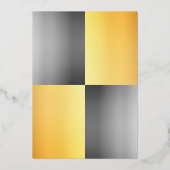 シルバーアンド金ゴールドクラシーラグジュアリーシックモダン結婚ズ 箔招待状 (裏面)