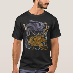 シルバーアンド金ゴールドグリフィン Tシャツ