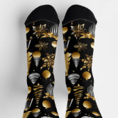 シルバーアンド金ゴールドホリデイオーナメント ソックス (上部)