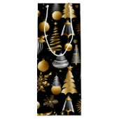 シルバーアンド金ゴールドホリデイオーナメント ワインギフトバッグ (裏面)