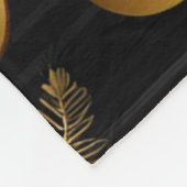 シルバーアンド金ゴールドホリデーオーナメントパターン フリースブランケット (角)