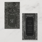 シルバーアールデコとモノグラム 名刺 (正面/裏面)