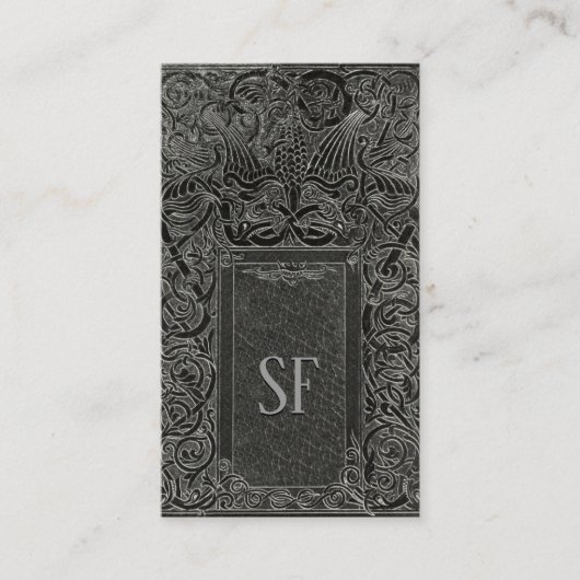 シルバーアールデコとモノグラム 名刺 (正面)