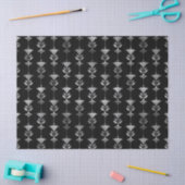 シルバーアールデコスタイル花オンブラックデコパージュ 薄葉紙 (クラフト)