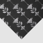 シルバーアールデコスタイル花オンブラックデコパージュ 薄葉紙 (詳細)