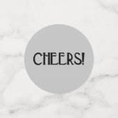 シルバーアールデコ誕生日句 コンフェッティ (スモール正面)