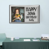 シルバーアールデコ面取りフォト誕生日 横断幕 (トレードショー)