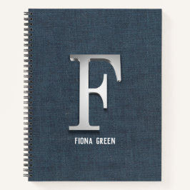 シルバーイニシャルキャンバス ノートブック