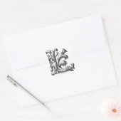 シルバーイニシャルL大文字モノグラムステッカー スクエアシール (封筒)