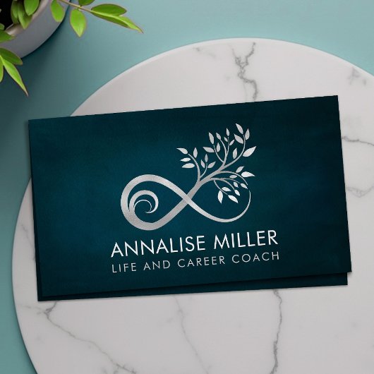 シルバーインフィニティシンボル – ツリー分岐 名刺