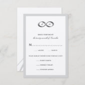 シルバーインフィニティハンドクラスプカップルモノ結婚グラムズ 出欠カード (正面/裏面)
