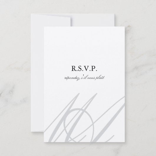 シルバーインフィニティハンドクラスプカップルモノ結婚グラムズ 出欠カード (裏面)