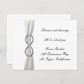シルバーインフィニティホワイトウェディングレセプションカード 招待状 (正面/裏面)
