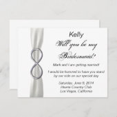 シルバーインフィニティホワイトウェディング ブライズメイド カード (正面/裏面)