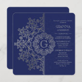 シルバーインプレッション卒業招待状 招待状 (正面/裏面)