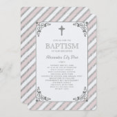 シルバーインプレッション ピンク 宗教 招待状 (正面/裏面)