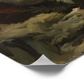 シルバーイースタンドラゴンイラストレーションプリント/ ポスター (角)