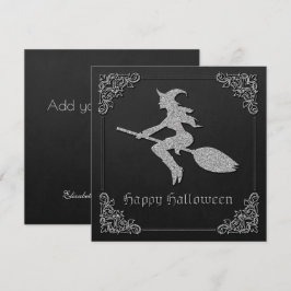 シルバーウィッ飛んでいるチハロウィングリーティングカード