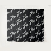 シルバーウィッ飛んでいるチハロウィーンの写真の背景 タペストリー (正面(横))