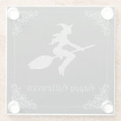 シルバーウィッ飛んでいるチハロウィーン ガラスコースター (裏面)