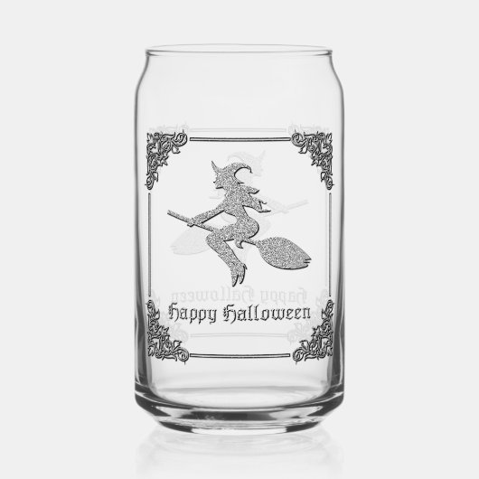 シルバーウィッ飛んでいるチハロウィーン ガラス缶 (正面)