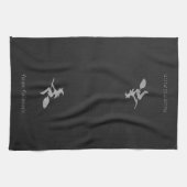 シルバーウィッ飛んでいるチハロウィーン キッチンタオル (横)