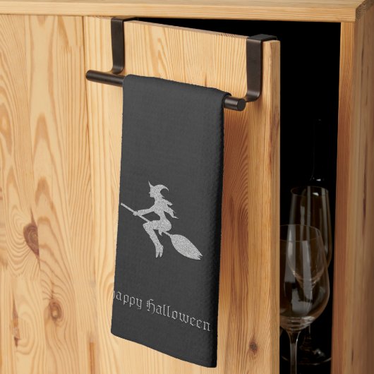 シルバーウィッ飛んでいるチハロウィーン キッチンタオル (三つ折り)