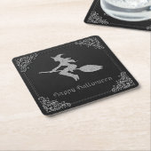 シルバーウィッ飛んでいるチハロウィーン スクエアペーパーコースター (アングル)