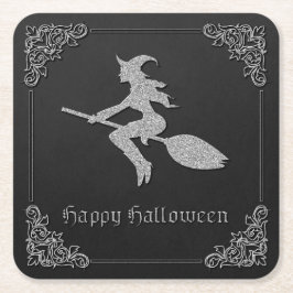 シルバーウィッ飛んでいるチハロウィーン スクエアペーパーコースター