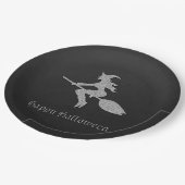 シルバーウィッ飛んでいるチハロウィーン ペーパープレート (アングル)