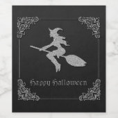 シルバーウィッ飛んでいるチハロウィーン ワインラベル (シングルラベル)