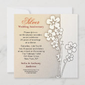 シルバーウィディング・アニバーサリーのデザインハガキ（または招待状） 招待状 (正面)