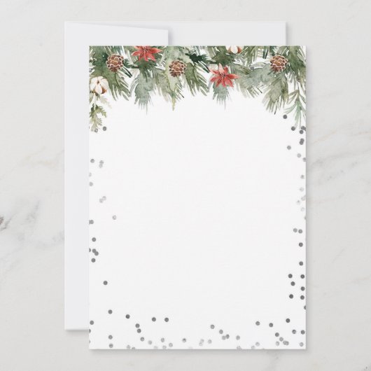 シルバーウィンターおもしろいクリスマスカクテルホリデーパーティー 招待状 (裏面)