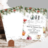 シルバーウィンターおもしろいクリスマスカクテルホリデーパーティー 招待状